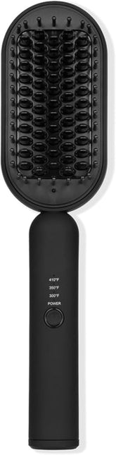 L'ANGE HAIR Mane Pass Straightening Hot Brush | Hair Straightening Brush with Ceramic Bristles & Negative Ion Technology | Adjustable Temp | Auto Shut-Off & Dual Voltage | (Black)