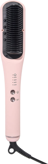 L'ANGE HAIR SteamSmooth Steam Smoothing Comb | Coconut Oil–Infused Steam Brush for Sleek, Shiny Results | Negative Ion Frizz Control | Hydrates & Straightens Hair | (Blush)