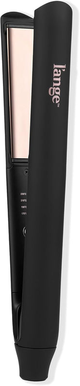 L'ANGE HAIR Straight Forward Titanium Flat Iron – 1” Floating Plates | Dual Voltage | 360° Swivel Cord | Auto Shut-Off | Safety Cool Tips | Ideal for Straightening, Curling, and Waving (Black)