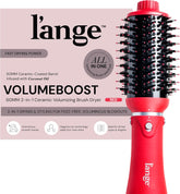 L'ANGE HAIR VolumeBoost 60mm 2-in-1 Ceramic Volumizing Brush Dryer | Fast Drying & Styling for Frizz-Free, Voluminous Blowouts | Ceramic-Coated Barrel (Red)