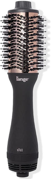 L'ANGE HAIR Le Volume 2-in-1 Titanium Blow Dryer Brush | Frizz Control Blowout Hair Dryer Brush For Drying And Straightening | Volumizing Hot Air Styler For All Hairstyles | Oval Barrel | Black - 60mm
