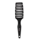 L'ANGE HAIR Siena Curved Vented Hair Brush | Detangling Brush with Nylon Bristles | Best for Tangles and Knots | Ideal for Men and Women | Flexible Design for Airflow (Black)