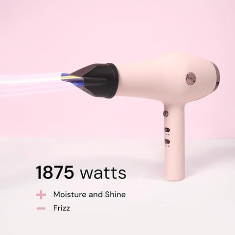 L’Ange Hair Soleil Professional Hair Dryer | Fast Drying Ionic Blow Dryer for Frizz-Free Results | 3 Heat Settings with Cool Shot Feature | Lightweight Hairdryer with Concentrator 1875W | Blush