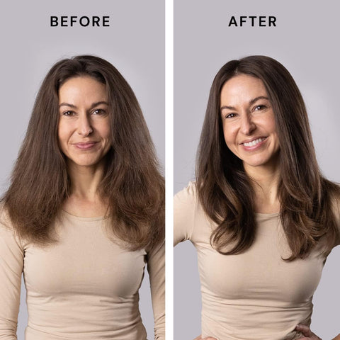 L'ANGE HAIR Le Volume 2-in-1 Titanium Blow Dryer Brush | Frizz Control Blowout Hair Dryer Brush For Drying And Straightening | Volumizing Hot Air Styler For All Hairstyles | Oval Barrel | Blush - 75mm