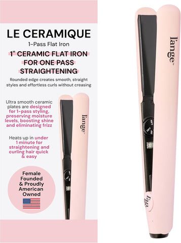 L'ANGE HAIR Le Ceramique 1-Pass Flat Iron Hair Straightener | Fast Heating Ceramic Flat Iron | Best Hot Tools Professional Hair Straightener to Lock in Moisture & Shine | (Blush)