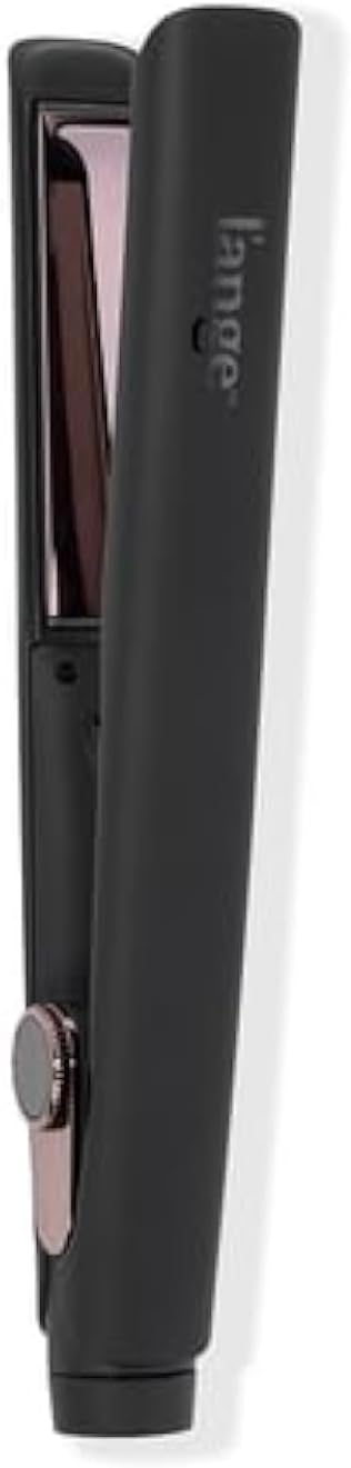 L'ANGE HAIR Le Titane Titanium Flat Iron | Hair Straightener with Curved Edges for Versatile Styling | Dual Voltage Flat Iron with Infrared Heat & Adjustable Temperature | 1" Black
