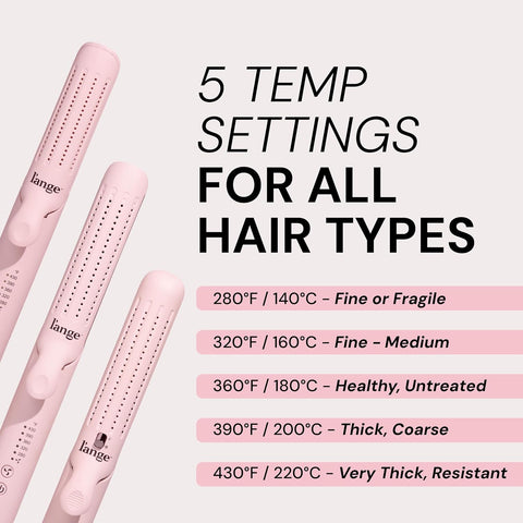L'ANGE HAIR Le Duo Grande 360° Airflow 2 in 1 Straightener and Curler | 1 Inch Curling Wand & Titanium Flat Iron with 5.3" Plates | Hair Straightener & Curler for Long Hair (Blush)