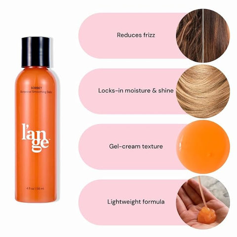 L’ANGE HAIR Sorbet Botanical Smoothing Balm | Lightweight Biotin Leave-In Conditioner for Frizz Control, Shine & Detangling | Heat Protectant Balm for Blowouts & Defined Curls | Hair Care Products