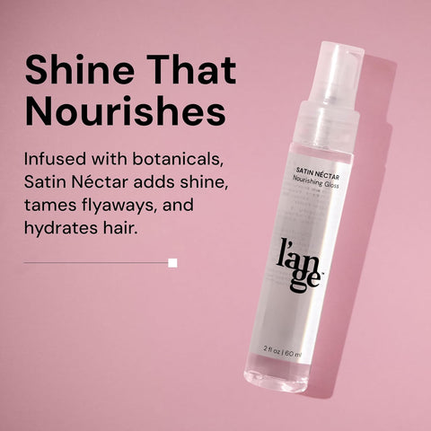 L'ANGE HAIR Satin Néctar Hair Serum | Moisturizing Hair Gloss for Smooth, Shiny Finish | Anti-Frizz Shine Enhancer | Lightweight Leave-In Hair Treatment | 2 fl oz